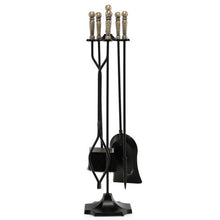 Load image into Gallery viewer, 31 inch 5 Pieces Metal Fireplace Tool Set with Stand-Bronze
