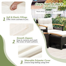 Load image into Gallery viewer, 5 Pieces Patio Conversation Set with Cushions Coffee Table and 2 Ottomans
