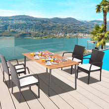 Load image into Gallery viewer, 5 Pieces Patio Wicker Cushioned Dining Set with Umbrella Hole

