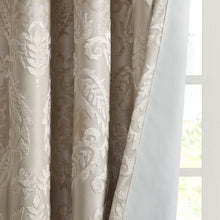 Load image into Gallery viewer, Amelia Knitted Jacquard Paisley Total Blackout Grommet Top Curtain Panel - SS40-0204
