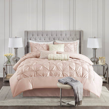 Load image into Gallery viewer, Madison Park Laurel 100% Polyester Polyoni Pieced With Tufted 7 Piece Comforter Set - Full - Blush MP10-6644 By Olliix
