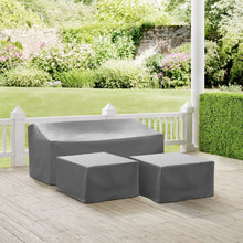 Load image into Gallery viewer, 3Pc Sectional Cover Set Gray - Sofa &amp; 2 Square Table/Ottoman
