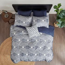 Load image into Gallery viewer, INK+IVY Ellipse 100% Cotton Clipped Jacquard Duvet Cover Set II12-1071 By Olliix
