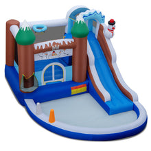 Load image into Gallery viewer, 6-in-1 Winter Theme Snowman Inflatable Castle with Slide and Trampoline without Blower
