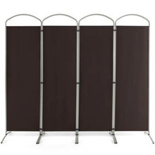 Load image into Gallery viewer, 6.2Ft Folding 4-Panel Room Divider for Home Office Living Room -Brown
