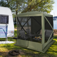 Load image into Gallery viewer, 6.7 x 6.7 Feet Pop Up Gazebo with Netting and Carry Bag-Green
