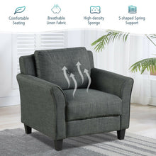 Load image into Gallery viewer, Upholstered Fabric Single Sofa Chair with Tufted Backrest
