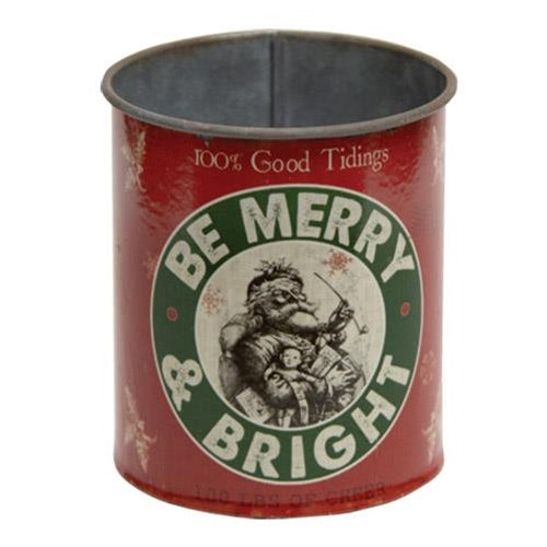 Be Merry and Bright Metal Can  (Pack of 4)