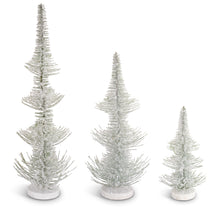 Load image into Gallery viewer, Frosted Bottle Brush Holiday Tree (Set of 3)
