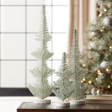 Load image into Gallery viewer, Frosted Bottle Brush Holiday Tree (Set of 3)
