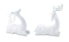 Load image into Gallery viewer, Modern White Stone Laying Deer Figurine (Set of 2)
