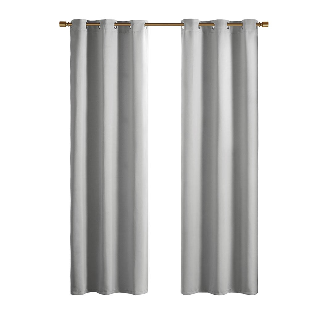 Taren Solid Blackout Triple Weave Grommet Top Curtain Panel Pair SS40-0149 By Olliix