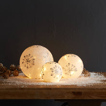 Load image into Gallery viewer, LED Frosted Snowflake Jewel Globe (Set of 3)
