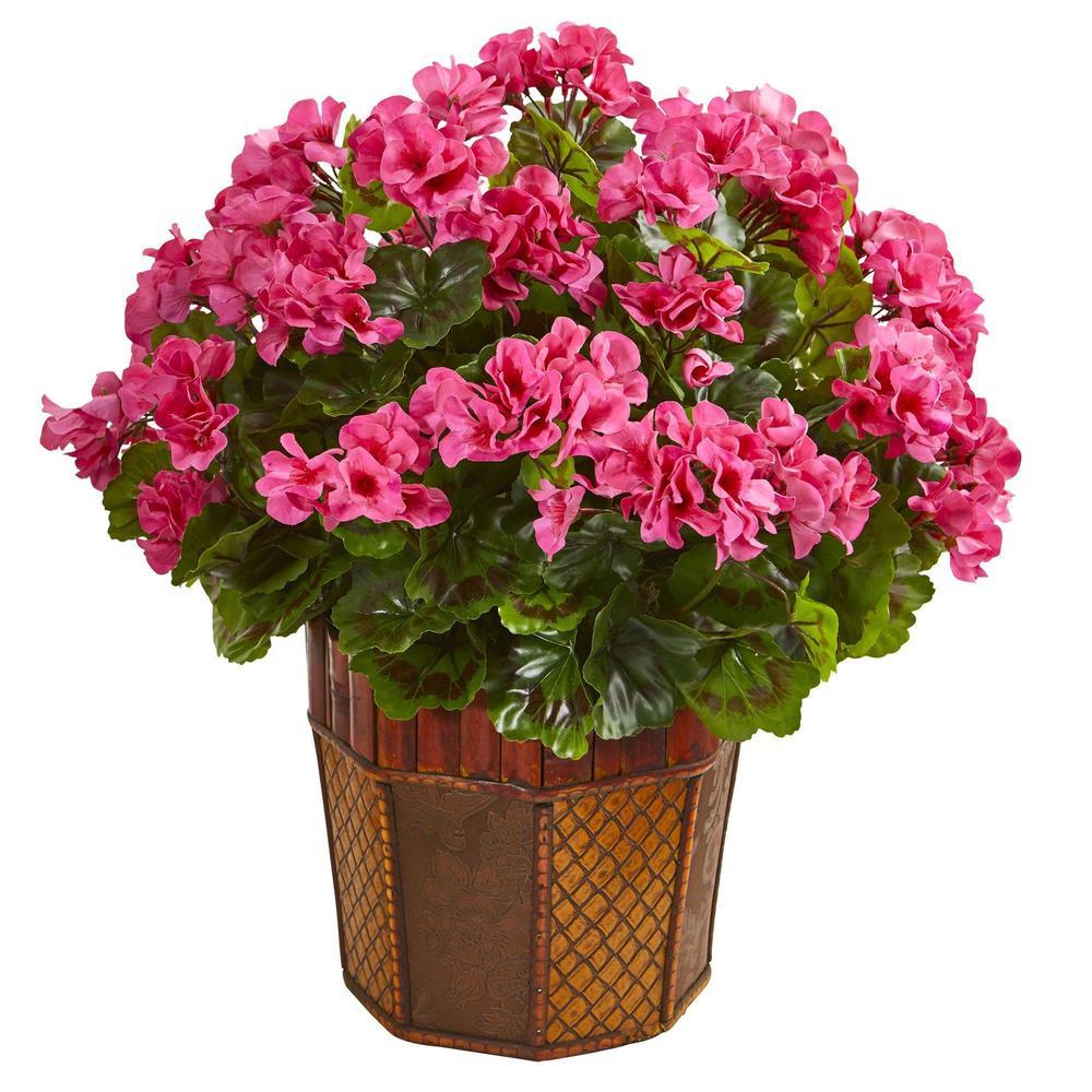 Geranium Artificial Plant in Decorative Planter