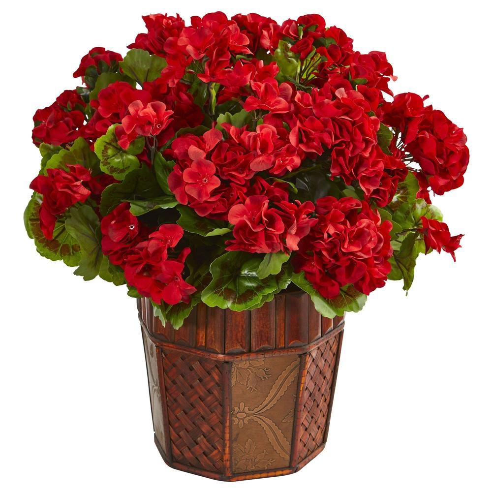 Geranium Artificial Plant in Decorative Planter