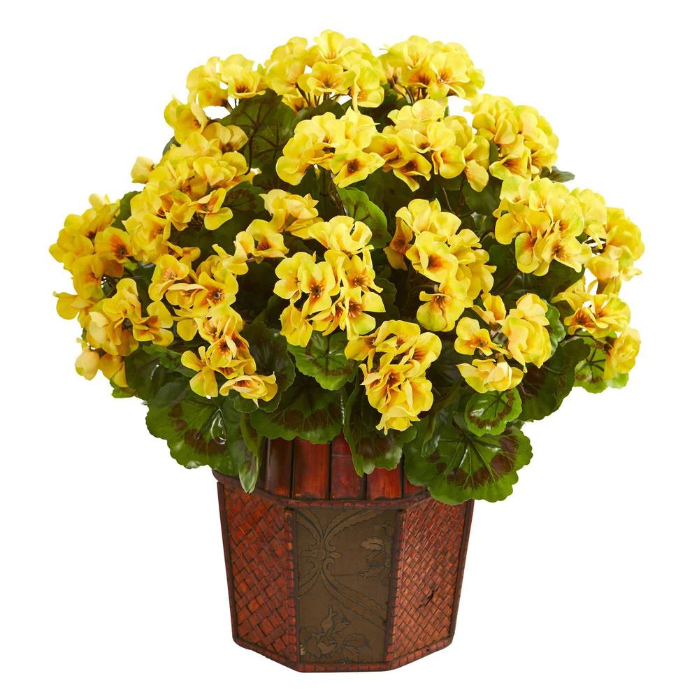 Geranium Artificial Plant in Decorative Planter