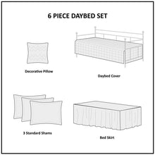Load image into Gallery viewer, Madison Park Boone 100% Polyester 6Pcs Day Bed Cover- Brown MP13-6572 By Olliix
