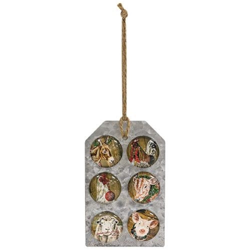 6/Set Christmas Farm Animals Magnets  (Pack of 4)