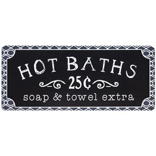 Hot Baths Metal Sign (Pack of 2)