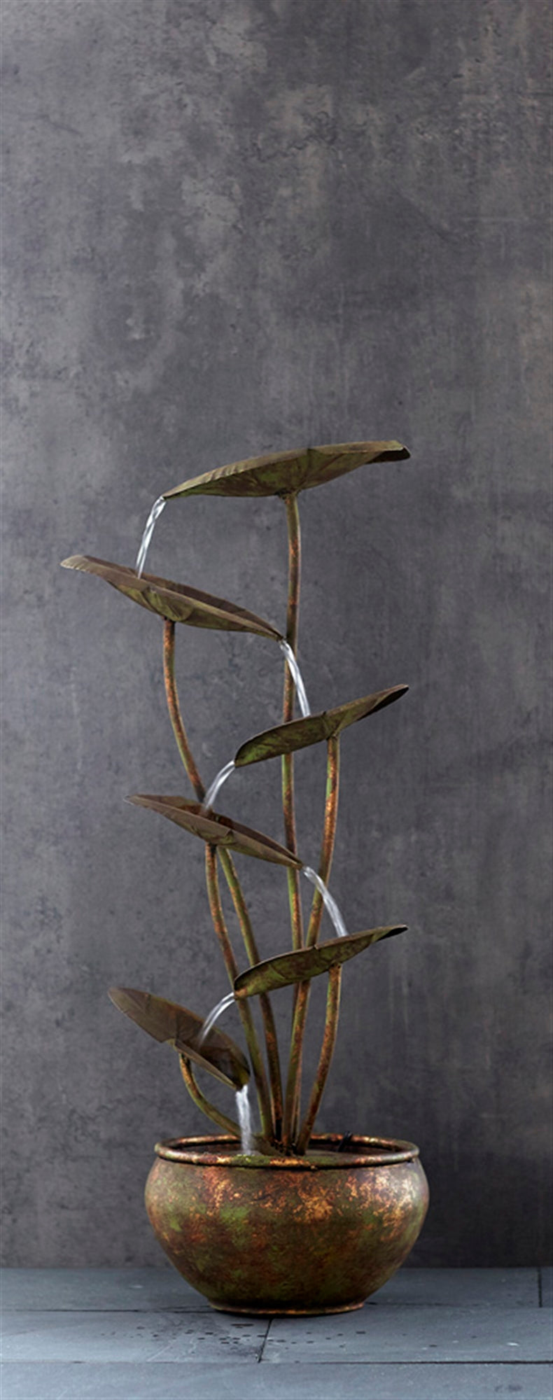Bronze Metal Lotus Leaf Fountain 30.5