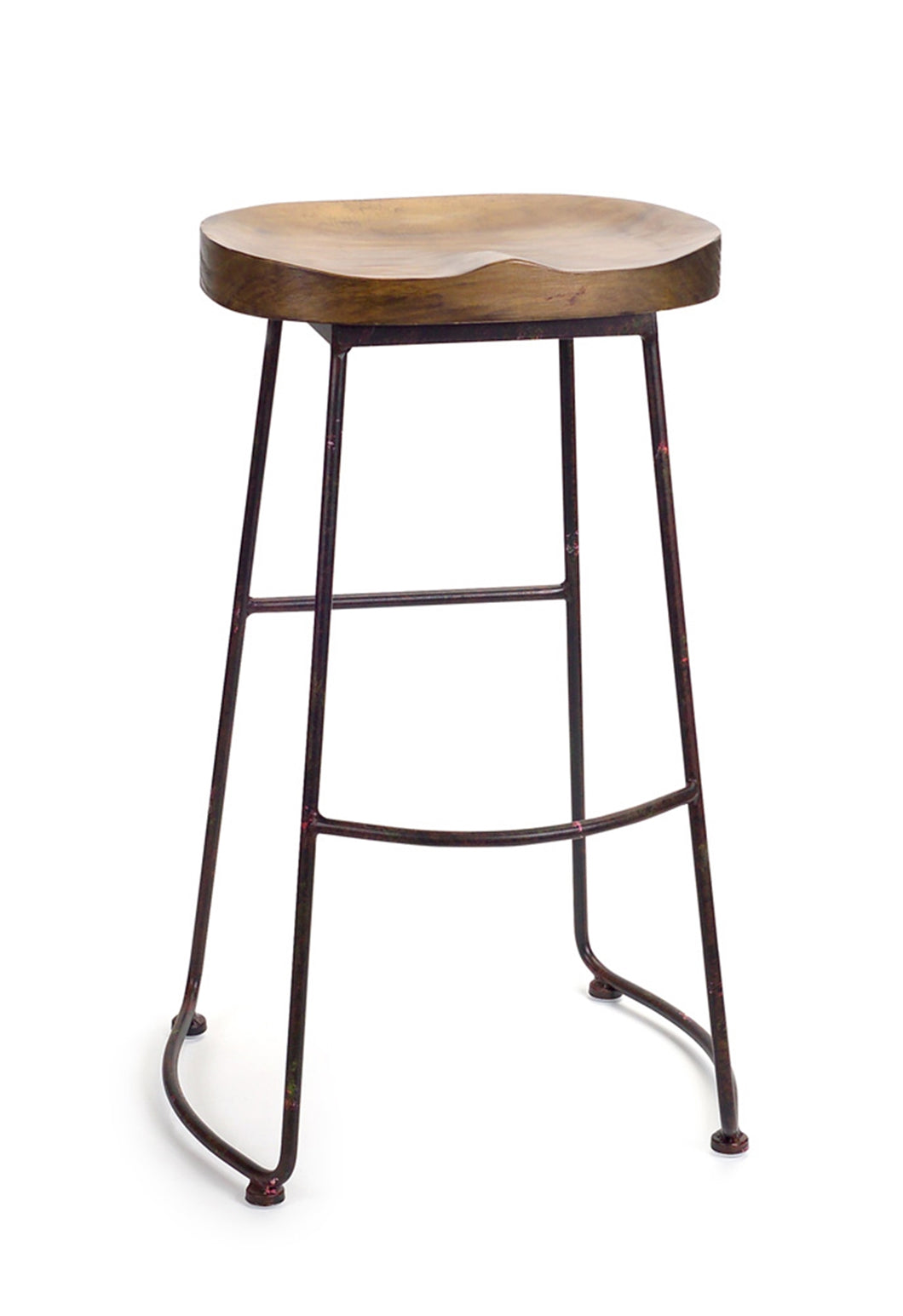 Industrial Wood Bucket Seat Stool 30