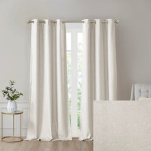 Load image into Gallery viewer, Sunsmart Como 100% Polyester Printed Faux Silk Total Blackout Window Panel Pair- Ivory SS40-0136 By Olliix
