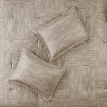 Load image into Gallery viewer, Madison Park Walter 100% Polyester Seersucker Printed Pieced 7Pcs Comforter Set - Queen - Taupe MP10-7085 By Olliix
