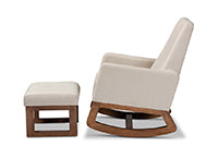 Load image into Gallery viewer, Baxton Studio Yashiya Mid-century Retro Modern Light Beige Fabric Upholstered Rocking Chair and Ottoman Set
