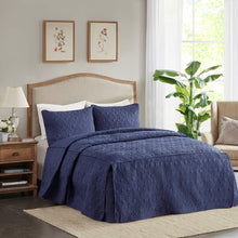 Load image into Gallery viewer, Madison Park Quebec 100% Polyester Fitted Bedspread - King - Navy MP13-6481 By Olliix
