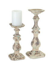 Load image into Gallery viewer, Weathered Stone Candle Holder (Set of 2)
