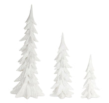 Load image into Gallery viewer, White Shimmer Tabletop Holiday Tree (Set of 3)
