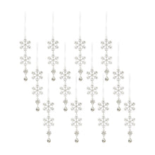Load image into Gallery viewer, Jewel Tiered Snowflake Ornament Drop (Set of 12)
