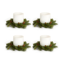 Load image into Gallery viewer, Pine Candle Ring with Pinecone Accents (Set of 4)
