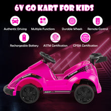Load image into Gallery viewer, 6V Kids Ride On Go Cart with Remote Control and Safety Belt-Pink
