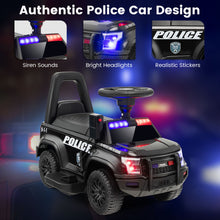 Load image into Gallery viewer, 6V Kids Ride On Police Car with Real Megaphone and Siren Flashing Lights-Black
