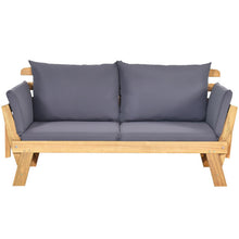 Load image into Gallery viewer, Patio Convertible Solid Wood Sofa with Cushion
