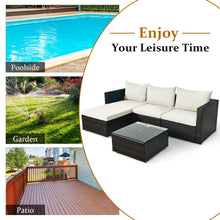 Load image into Gallery viewer, 5 Pieces Patio Rattan Furniture Set with Coffee Table-Off White
