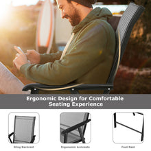Load image into Gallery viewer, 4-Pack Patio Folding Chairs Portable for Outdoor Camping-Gray
