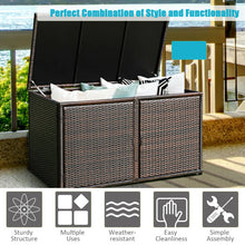 Load image into Gallery viewer, 88 Gallon Garden Patio Rattan Storage Container Box-Brown
