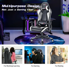 Load image into Gallery viewer, Gaming Chair Adjustable Swivel Racing Style Computer Office Chair-White
