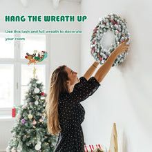 Load image into Gallery viewer, 24 Inch Electrostatic Flocked Christmas Wreath Holiday Decor with 175 PE Tips
