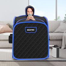 Load image into Gallery viewer, 800W 2 Person Portable Steam Sauna Tent SPA with Hat Side Holes 3L Steamer-Black
