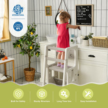 Load image into Gallery viewer, Kids Kitchen Step Stool with Double Safety Rails -Gray
