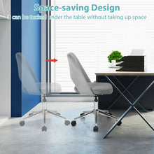 Load image into Gallery viewer, Adjustable Velvet Accent Swivel Vanity Office Chair with Chrome Base-Gray
