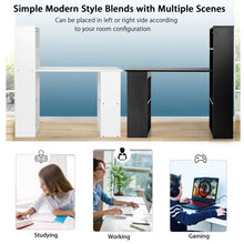 Load image into Gallery viewer, Computer Desk Writing Workstation Office with 6-Tier Storage Shelves-Black
