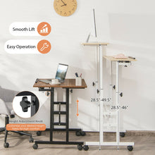 Load image into Gallery viewer, Mobile Standing up Desk Adjustable Computer Desk Tilting Workstation-Natural
