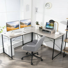 Load image into Gallery viewer, 95 Inch 2-Person L-Shaped Long Reversible Computer Desk with Monitor Stand-Gray
