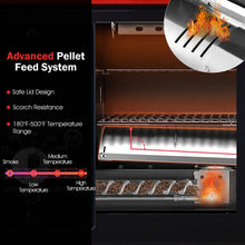 Load image into Gallery viewer, Outdoor Portable Tabletop Pellet Grill and Smoker with Digital Control System for BBQ-Red
