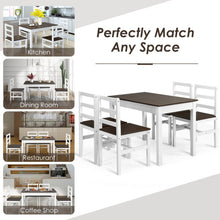 Load image into Gallery viewer, 5 Pcs Solid Wood Compact Kitchen Dining Set-Walnut
