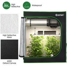 Load image into Gallery viewer, 30 × 18 × 36 Inch Mylar Hydroponic Grow Tent with Observation Window and Floor Tray-Black
